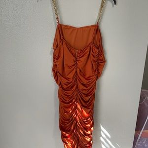 Orange Ruched Dress